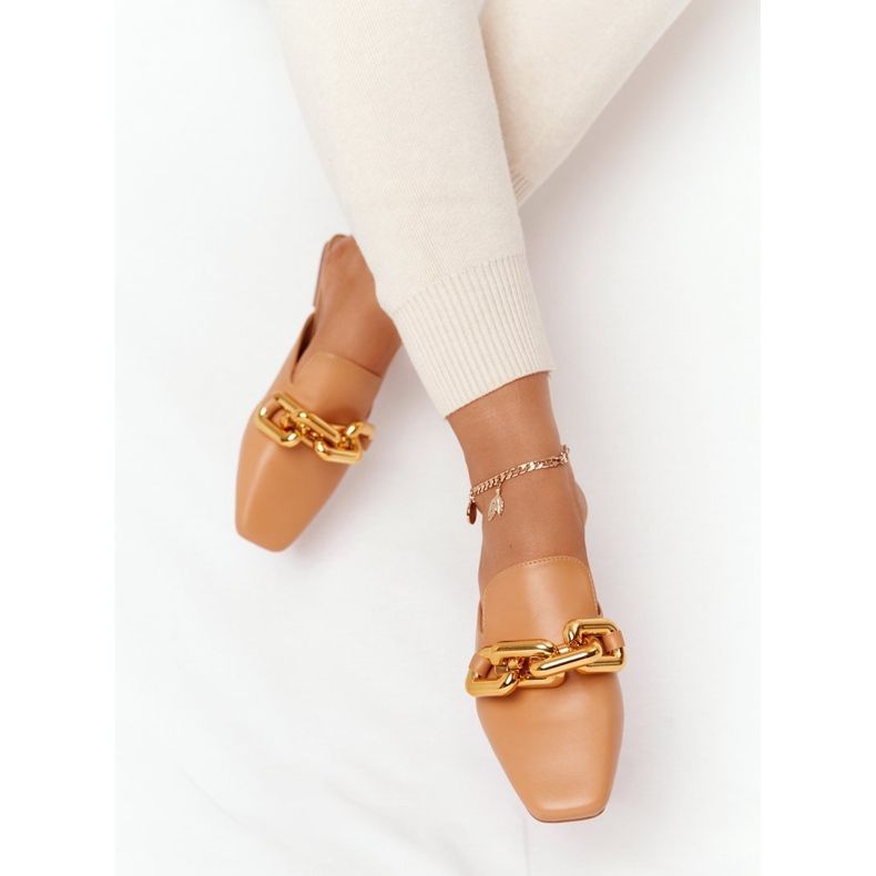 PS1 Chaussons Avec Tige Et Chaîne Camel Call On Me brun d'or 1