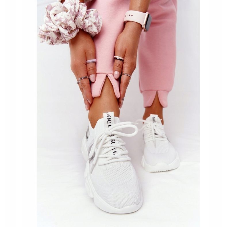 Chaussettes Sport Femme GOE HH2N4016 Blanc blanche le noir 1