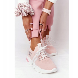 Chaussettes de sport femme GOE HH2N4019 Rose blanc 2