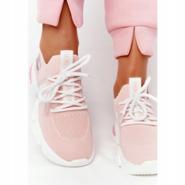 Chaussettes de sport femme GOE HH2N4019 Rose blanc 1