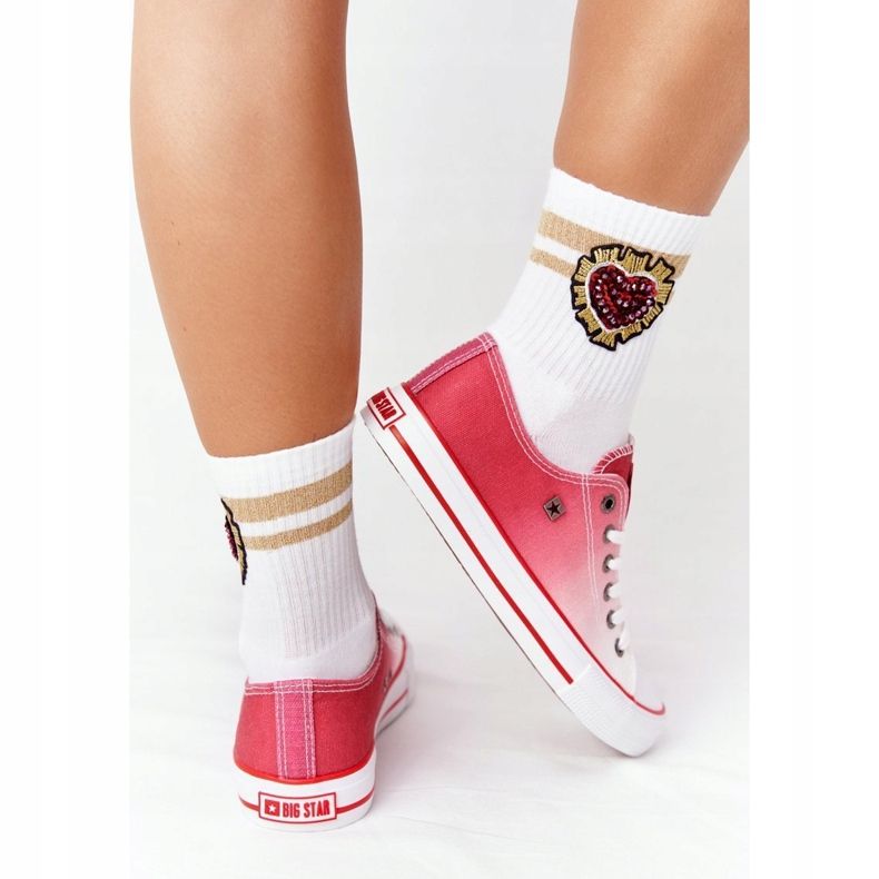 Baskets Femme Big Star HH274130 Ombre Rouge blanc 2