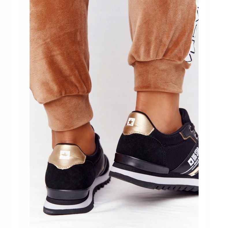 Chaussures de sport pour femmes Memory Foam Big Star HH274272 Noir le noir d'or 1