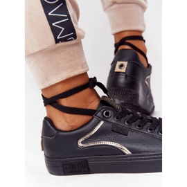 Baskets en cuir pour femmes Big Star HH274078 Noir-Argent 1