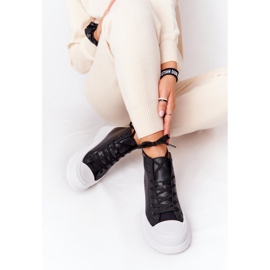 Baskets Trissy Femme Noires En Cuir Sur Grande Semelle le noir 2