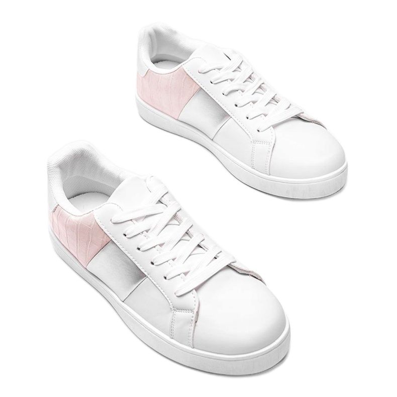 Baskets Haille blanc et rose pastel blanche 1 Baskets Haille blanc et rose pastel blanche 1