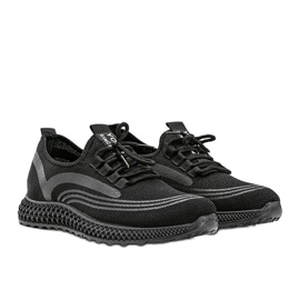 Chaussures de sport décontractées noires pour hommes Keven 1