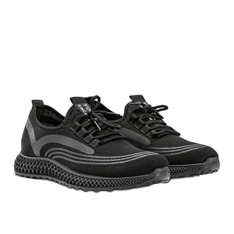 Chaussures de sport décontractées noires pour hommes Keven 1