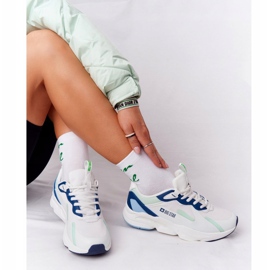 Chaussures de Sport Femme Mousse Mémoire Big Star HH274810 Blanc-Vert bleu 1