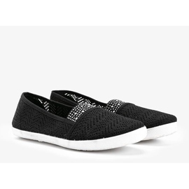 Baskets noires ajourées avec oxyde de zirconium Annabella le noir 1