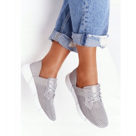 EVE Chaussures de sport en cuir pour femmes Grey Day Trip argent 1