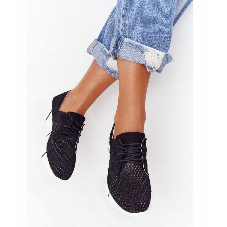 EVE Chaussures de sport en cuir noir pour femmes Day Trip 2