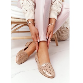 Mocassins ajourés Sergio Leone BL627 Or beige doré 1