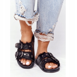 PS1 Chaussons Avec Boucles Et Fourrure Lydia Noir le noir 3