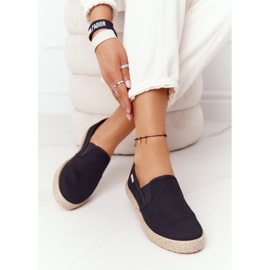 Espadrilles Noires Sur Une Semelle Tressée Big Star DD274017 1
