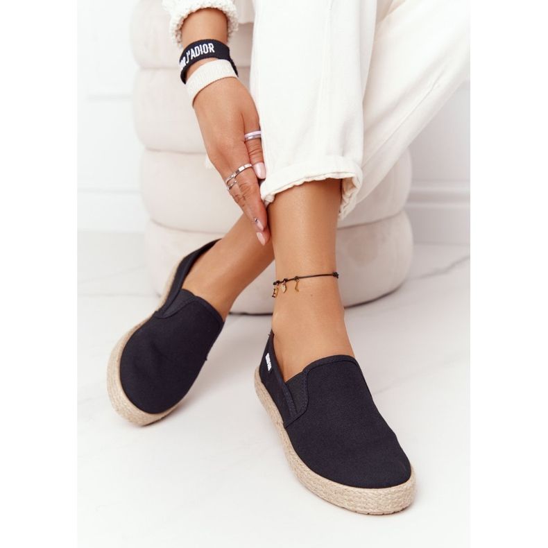 Espadrilles Noires Sur Une Semelle Tressée Big Star DD274017 le noir 1