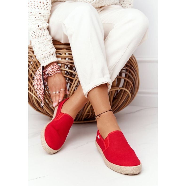 Espadrilles Rouges Sur Une Semelle Tressée Big Star DD274018 1