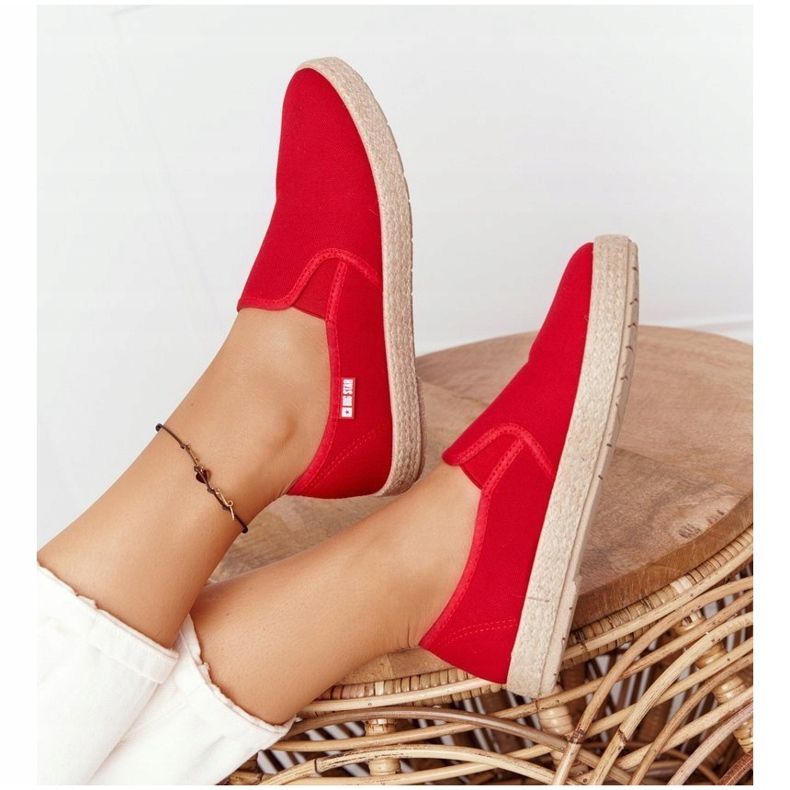 Espadrilles Rouges Sur Une Semelle Tressée Big Star DD274018 2