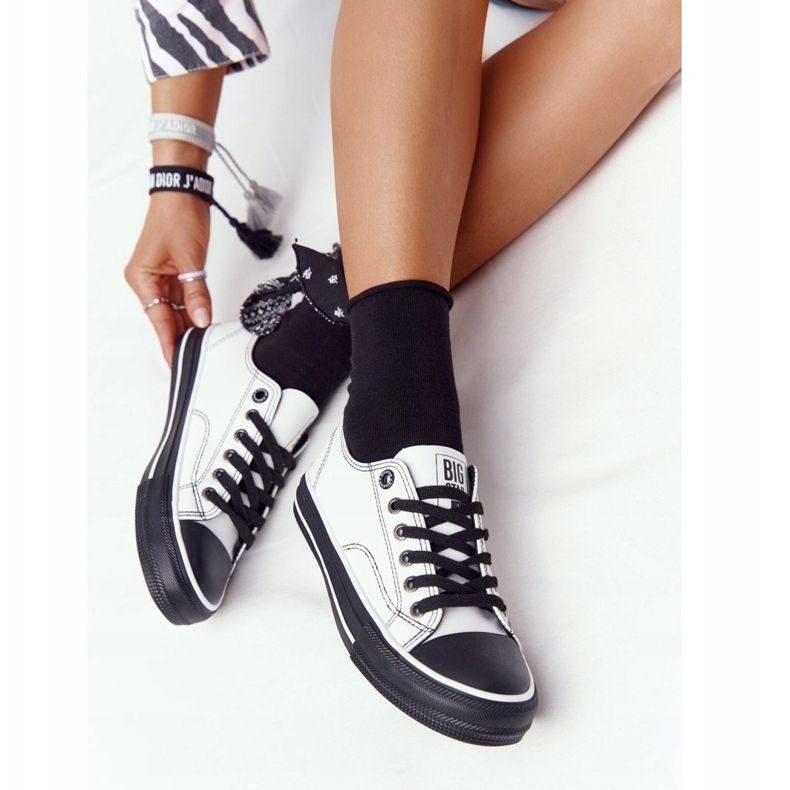 Baskets en cuir pour femmes Big Star HH274147 Blanc et noir blanche le noir 1 Baskets en cuir pour femmes Big Star HH274147 Blanc et noir blanche le noir 1