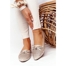 Mocassins Ajourés Sur Talons Dorés Vinceza 21-10602 Doré beige 2