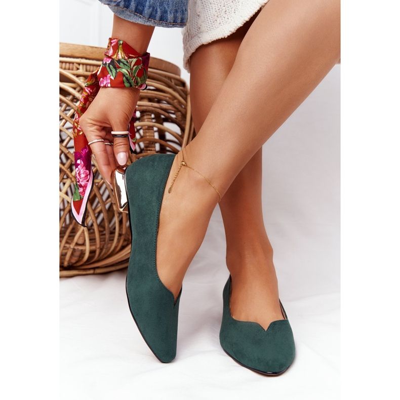 Mocassins Verts à Talons Dorés Vinceza 21-10601 1