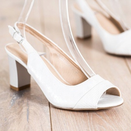 SHELOVET Sandales élégantes à talons hauts blanc 1