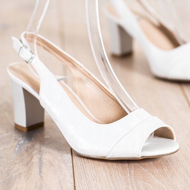 SHELOVET Sandales élégantes à talons hauts blanc 1