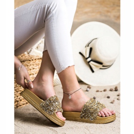 Seastar Pantoufles De Cristal De Mode d'or 3