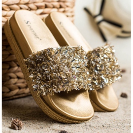 Seastar Pantoufles De Cristal De Mode d'or 4