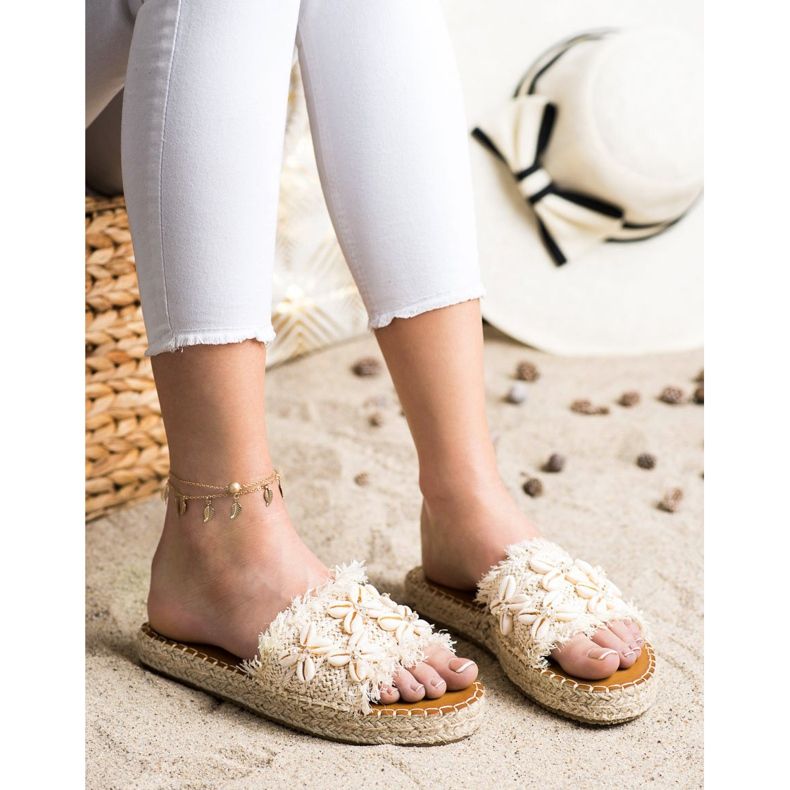 Seastar Espadrilles, Tongs Tressées Avec Coquillages beige 2