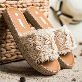 Seastar Espadrilles, Tongs Tressées Avec Coquillages beige 1