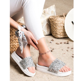 Seastar Pantoufles À La Mode Sur La Plateforme blanche argent 2