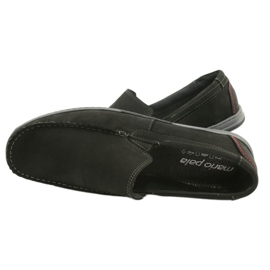 Mario Pala Mocassins homme 763 daim noir 4