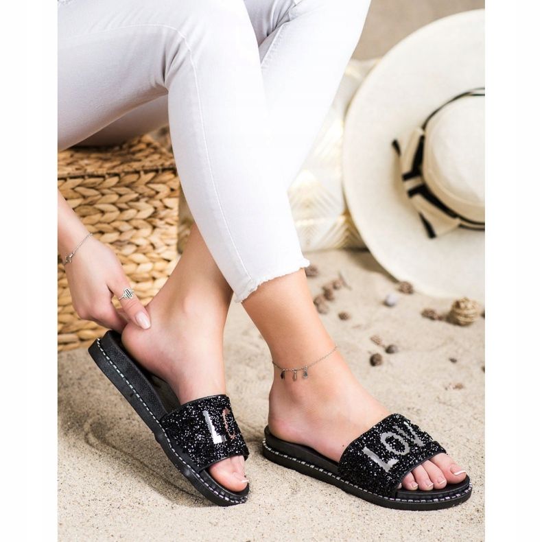 SHELOVET Love pantoufles à plateforme le noir 1 SHELOVET Love pantoufles à plateforme le noir 1