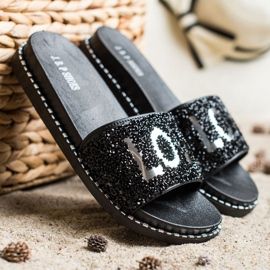 SHELOVET Love pantoufles à plateforme le noir 2 SHELOVET Love pantoufles à plateforme le noir 2