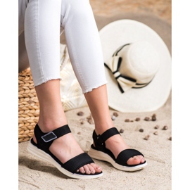 Evento Sandales confortables avec velcro le noir 1