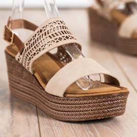 S. BARSKI Sandales Beige Na Koturnie S.BARSKI brun 1