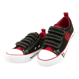 Baskets Enfant Américaines Avec Velcro American Club LH61 Noir-Rouge 1