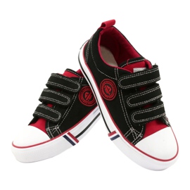 Baskets Enfant Américaines Avec Velcro American Club LH61 Noir-Rouge le noir 3