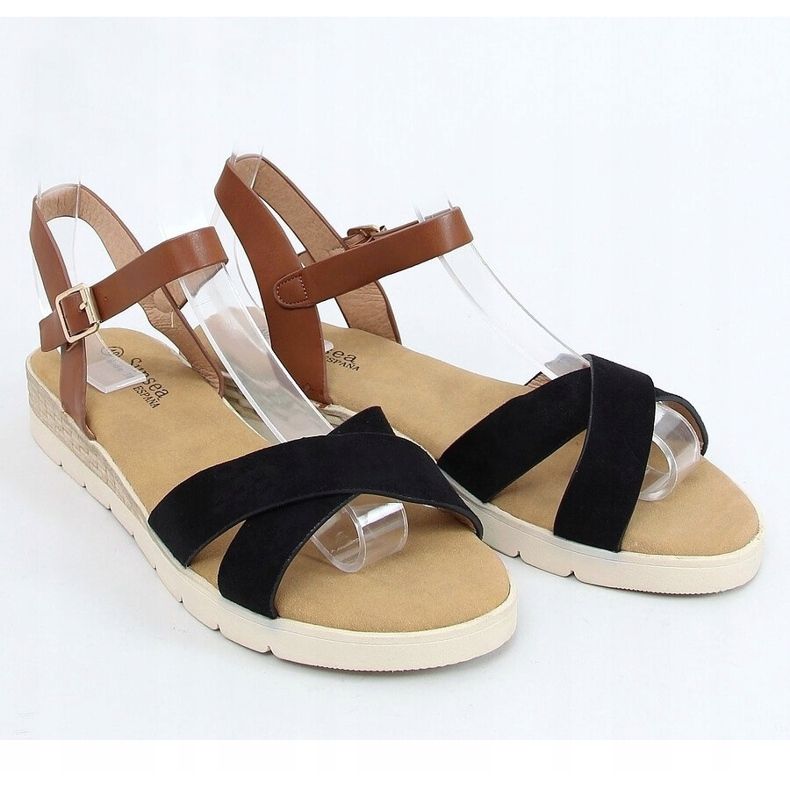 Sandales femme noires 1031-15 Noir brun 1