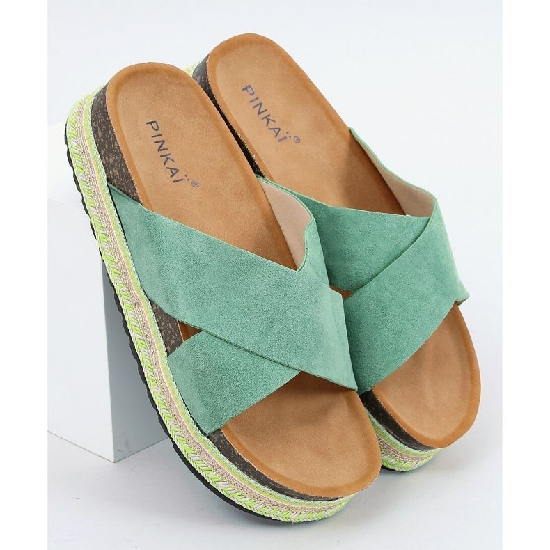 Chaussons en liège vert LS016 Vert 1