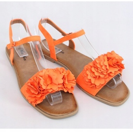 Sandales pour femmes avec fleurs orange PA-370 Orange 1