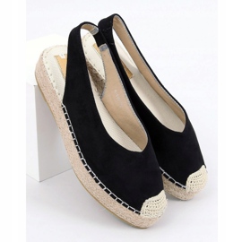 Noir M-518 Espadrilles noires à talons ouverts 1