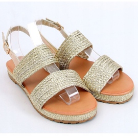 Or WL1593 Sandales tressées dorées 1