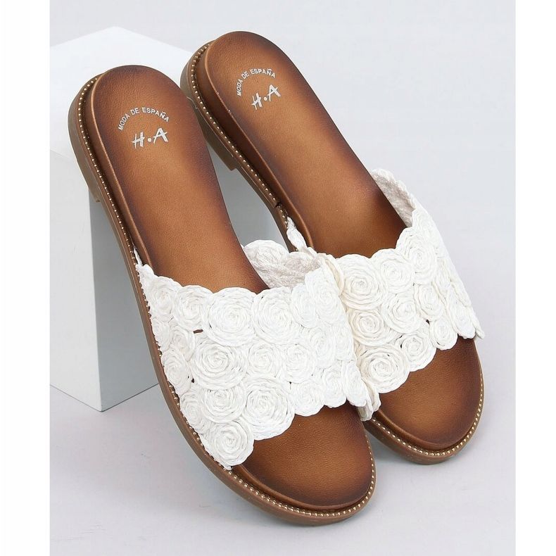 Blanc Chaussons femme H006 Blanco blanche 1