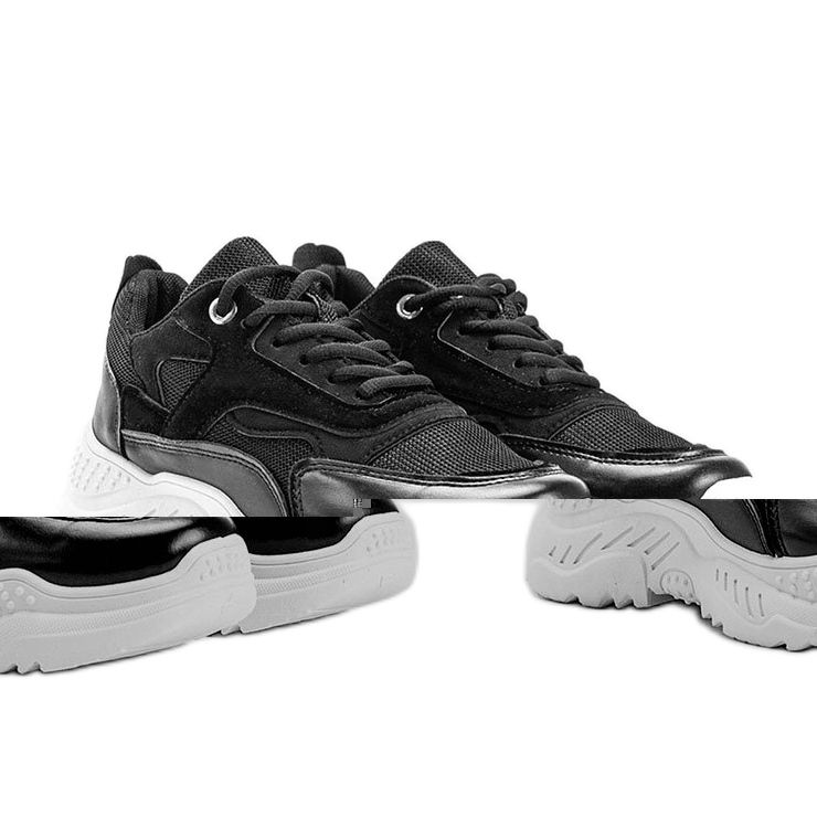 Baskets noires à semelle épaisse Kail le noir 1