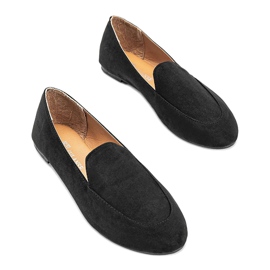 Mocassins noirs en éco suède de Devyn le noir 1