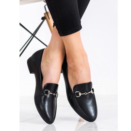 Sergio Leone Mocassins classiques avec cuir écologique noir 1