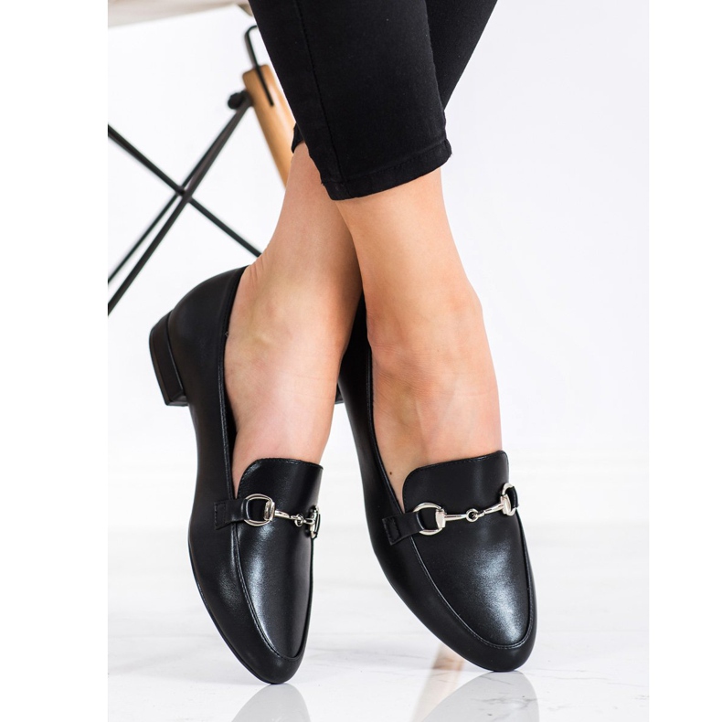 Sergio Leone Mocassins classiques avec cuir écologique le noir 1 Sergio Leone Mocassins classiques avec cuir écologique le noir 1