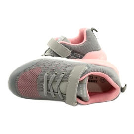 American Club Chaussures de Sport Fille avec Velcro RL11 Gris-Rose 4