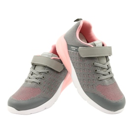 American Club Chaussures de Sport Fille avec Velcro RL11 Gris-Rose 3